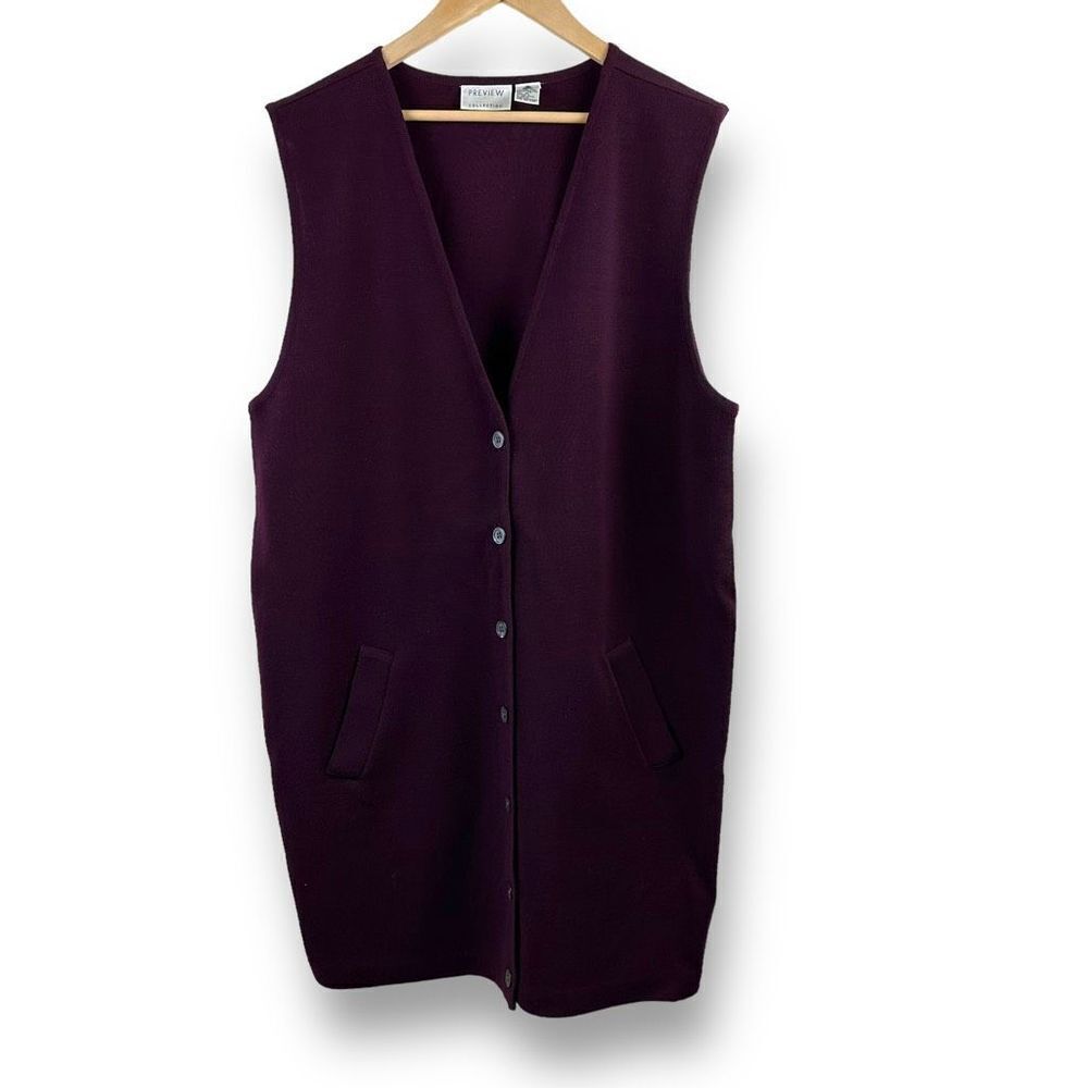Preview Collection Burgandy Sleeveless Sheath Sweater Dress Size XL‎